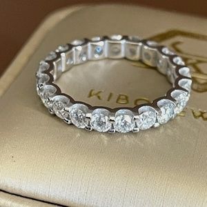 3.00mm Round Brilliant Cut Moissanite Eternity Wedding Band 925 Sterling Silver
